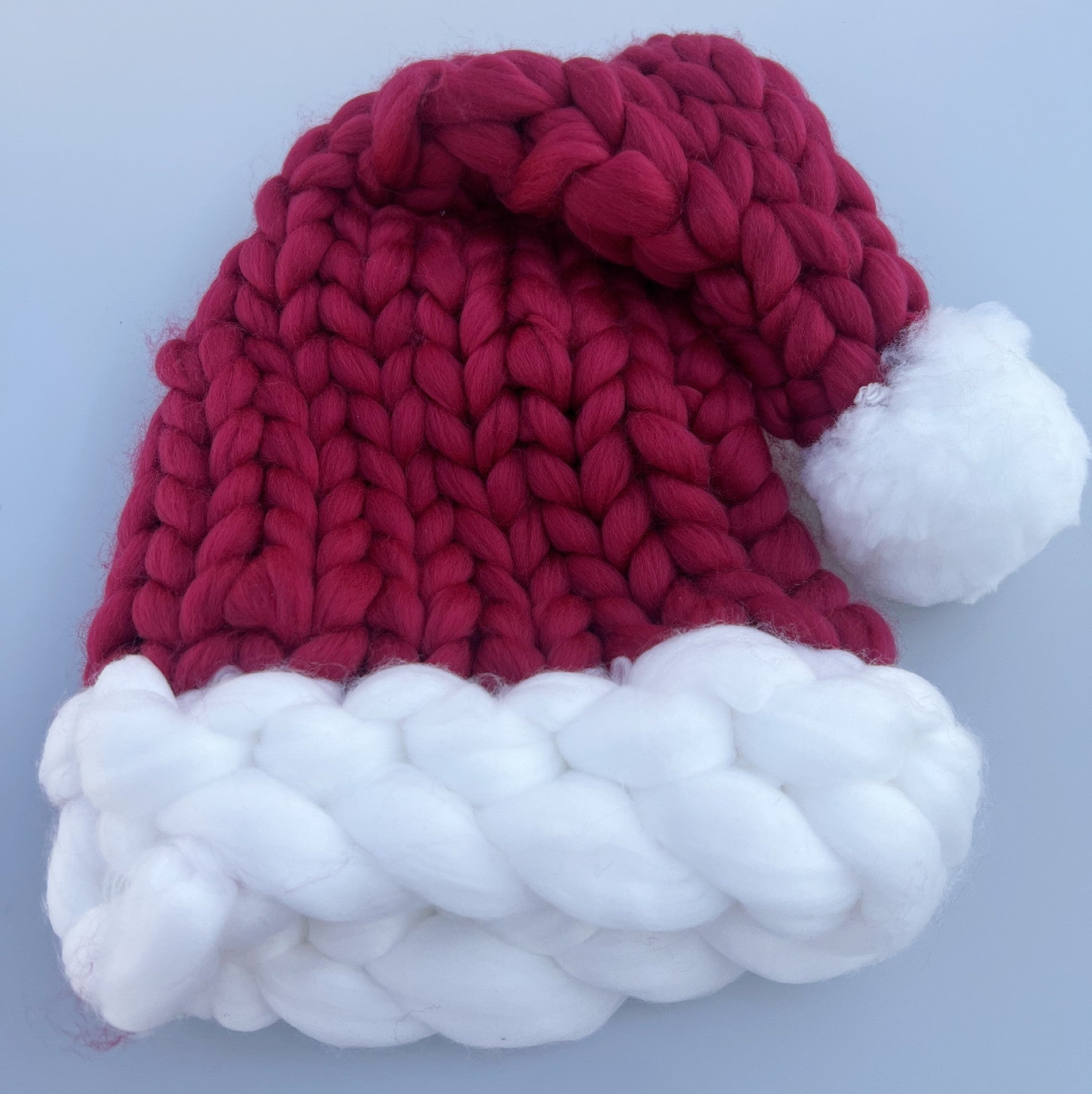 Cute Plush Knit Style Oversized Santa Hat with Puffball-Theone Apparel