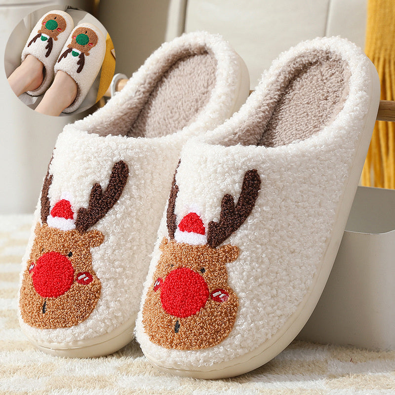 Soft and Warm Fleece Lined Christmas Themed Slip on Slippers-Theone Apparel