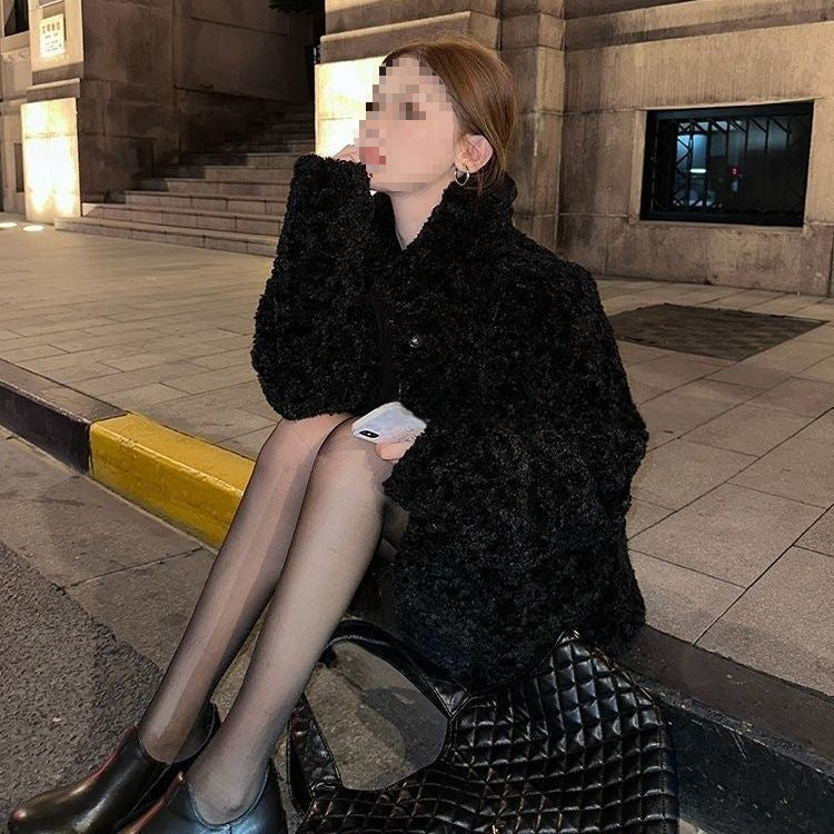 Mid-Length Loose Wool Blend Overcoat For Autumn And Winter