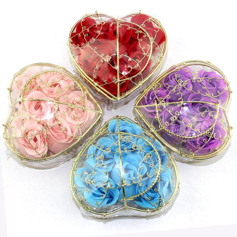 Lovely 6 Rose Pewter Holder Gift Box