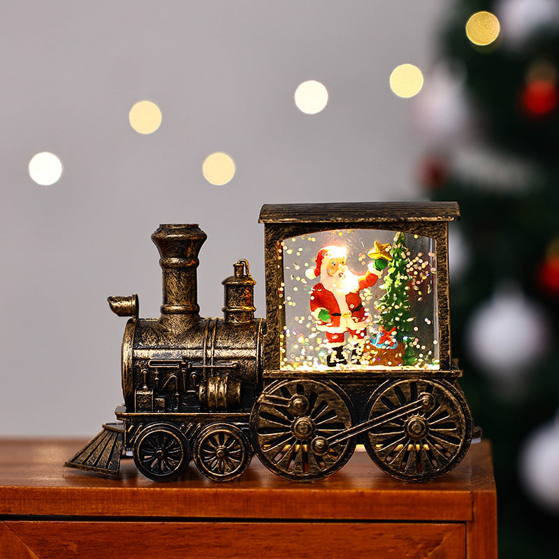 Christmas Themed Train Car Snowglobe with Glitter