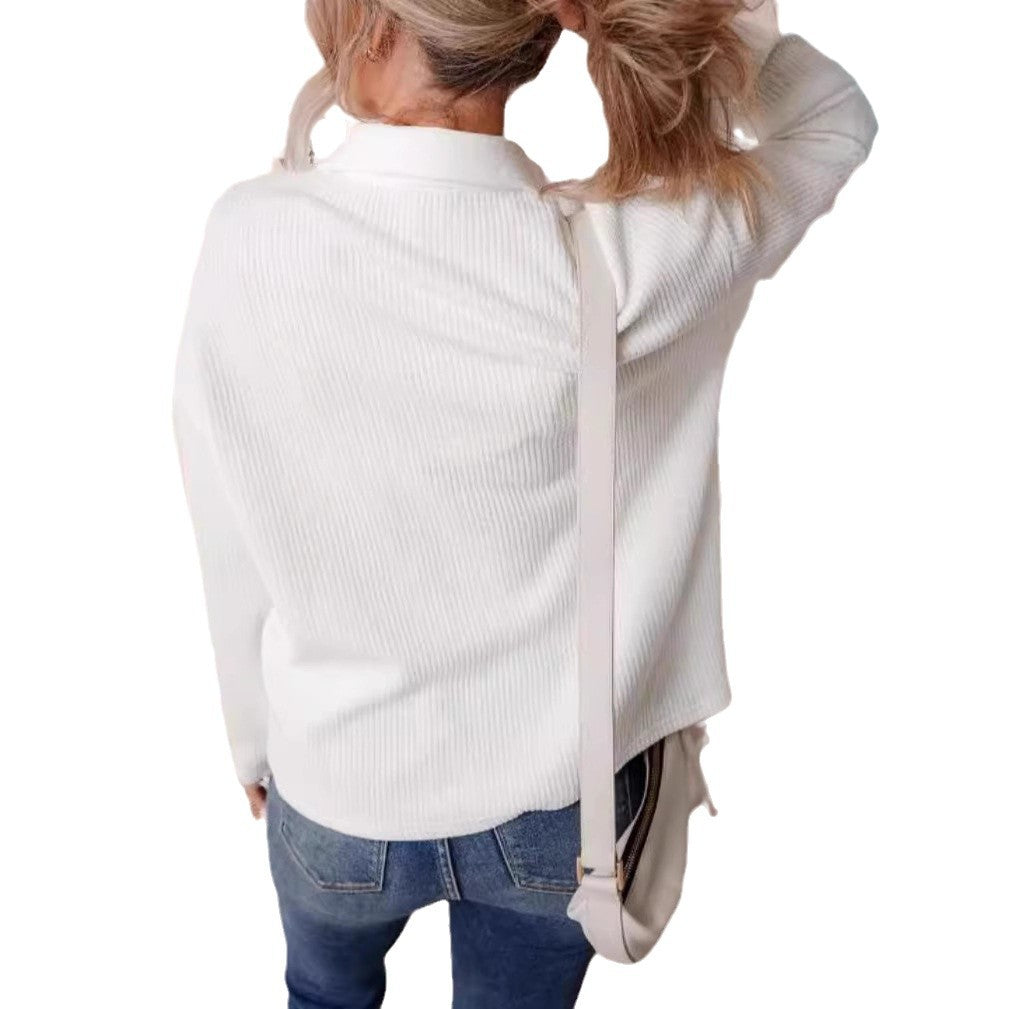 Women's Solid-color Long-sleeve Blouse Jacket