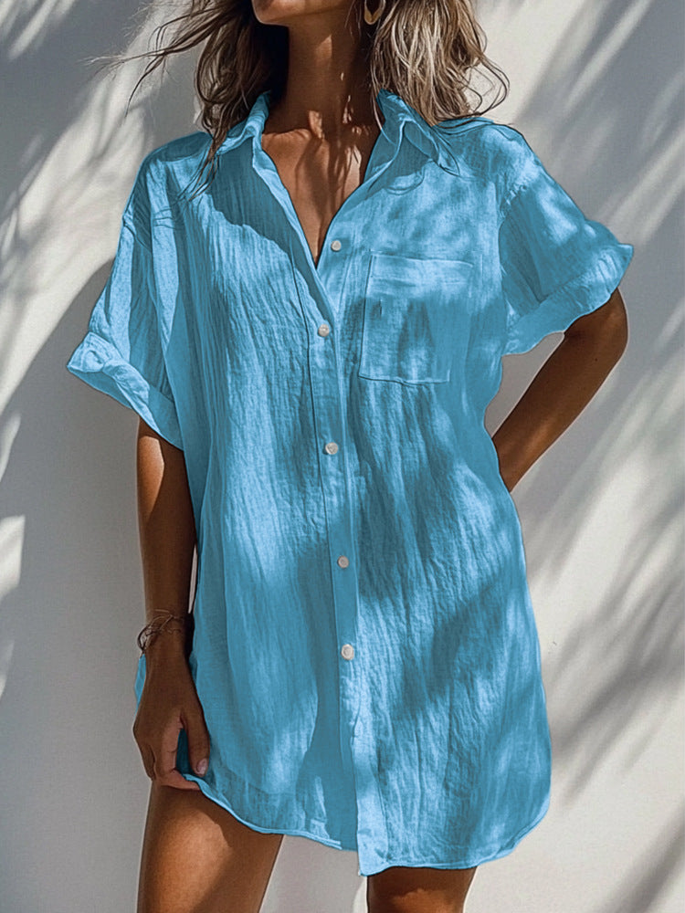 Long Cardigan Multi-color Women's Top Shirt