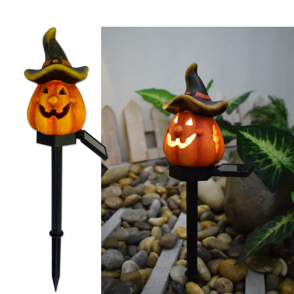 Pumpkin en Witch Hat Halloween Decoration Yard Posts