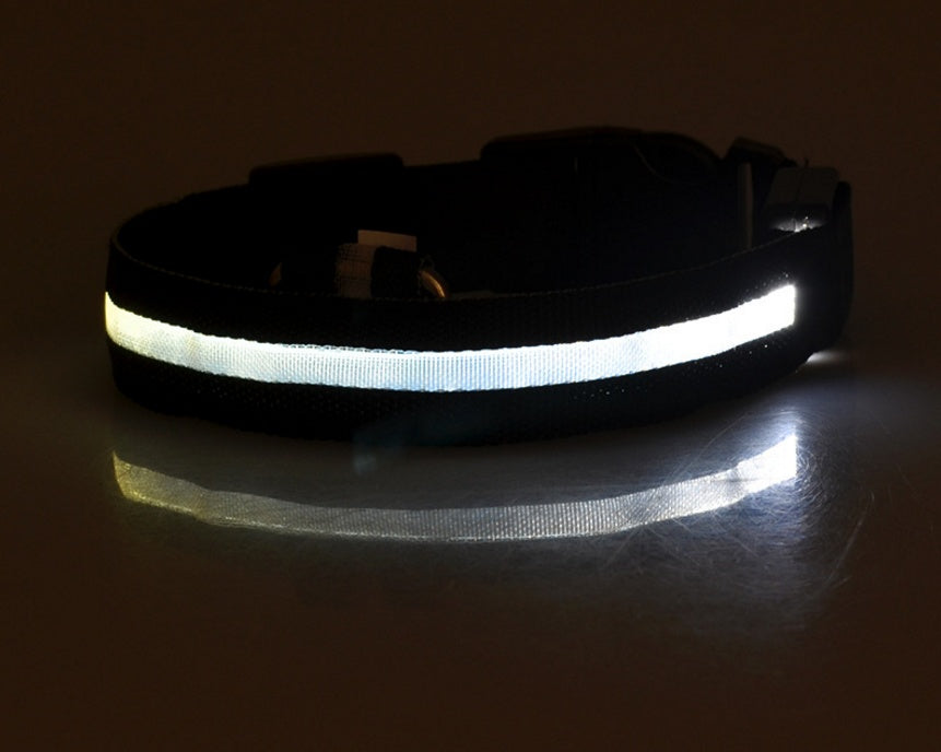 Nylon LED Luminous Pet Collar For Night Safety