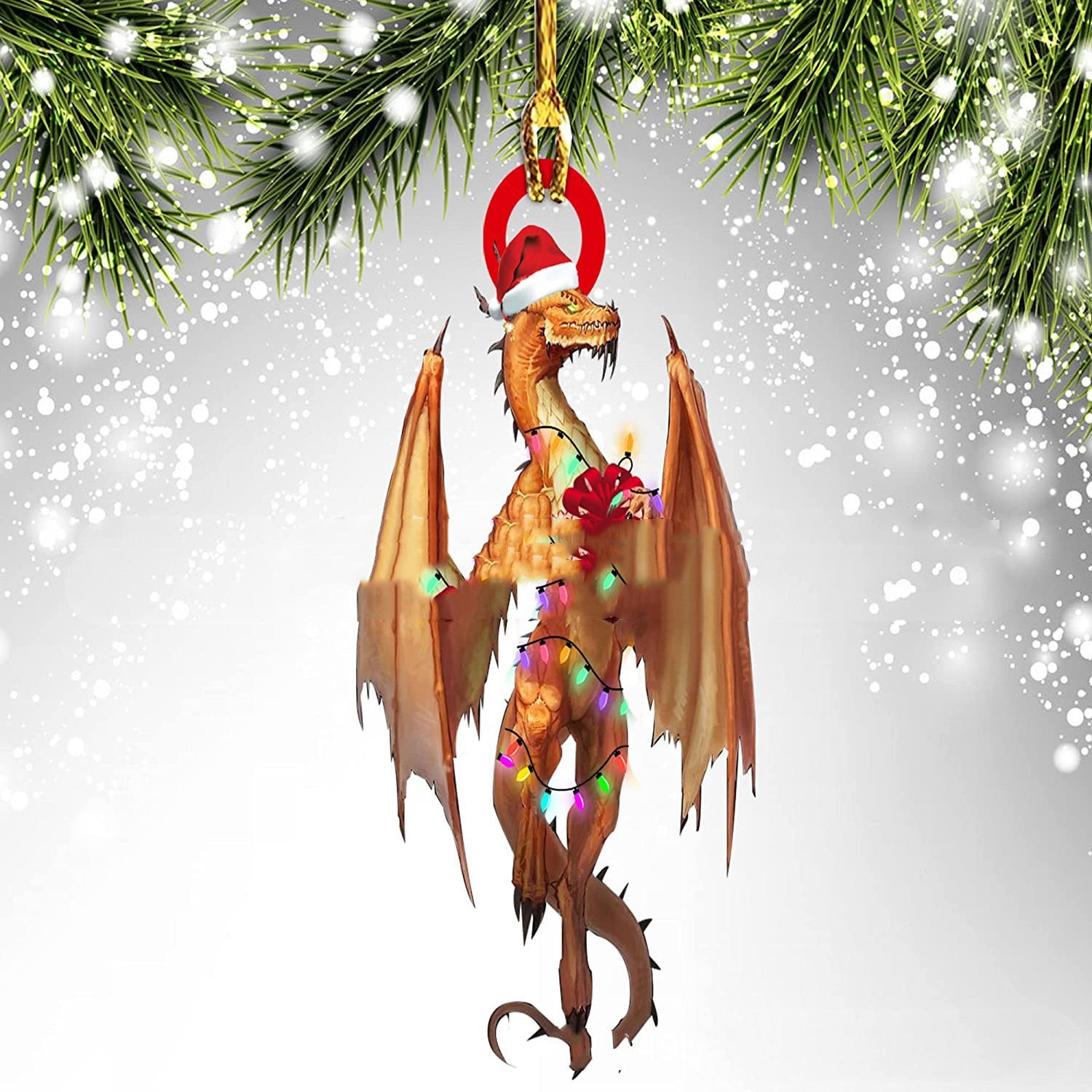 Unique Dragon Themed Hanging Christmas Decorations in Various Designs