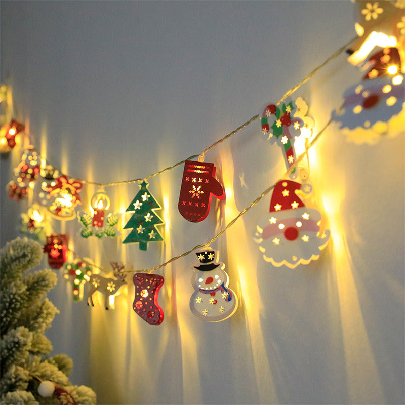 Christmas Themed LED String Lights Hanging Decoration with Christmas Symbols