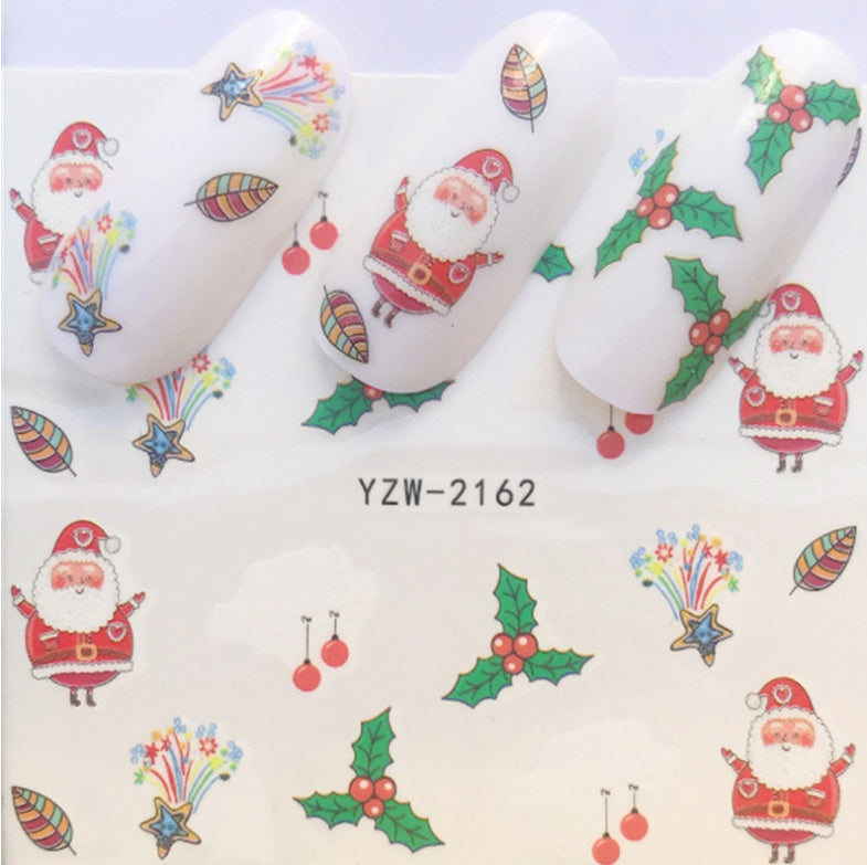 Women's Festive Red and White Holiday Themed Nail Set