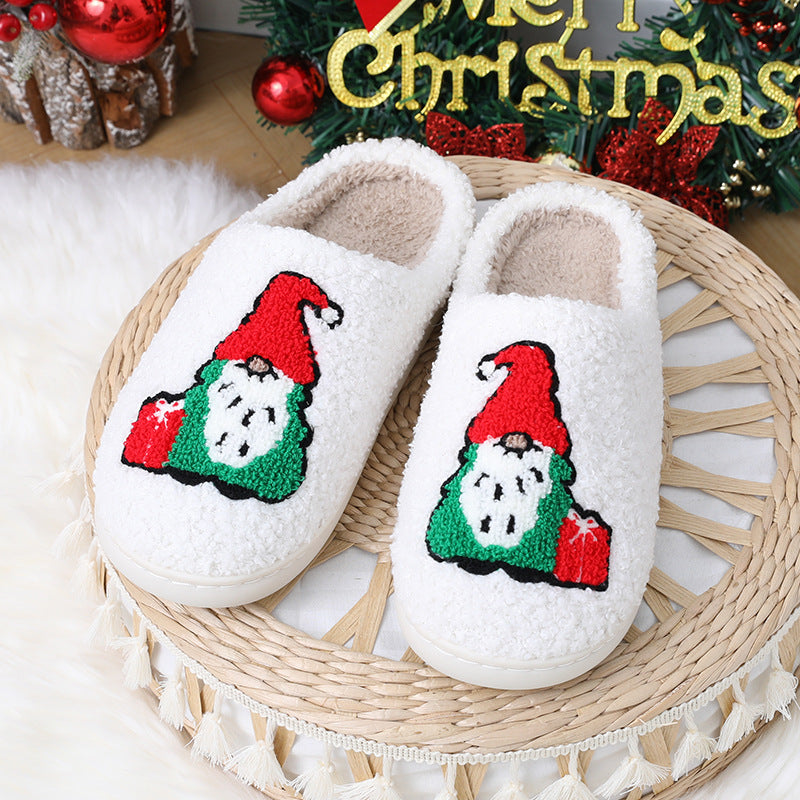 Warm and Soft Closed Toe Christmas Themed Slip On House Slippers