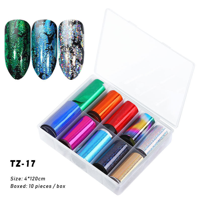 Multicolored and Multipatterned Nail Wraps 10 Piece Set