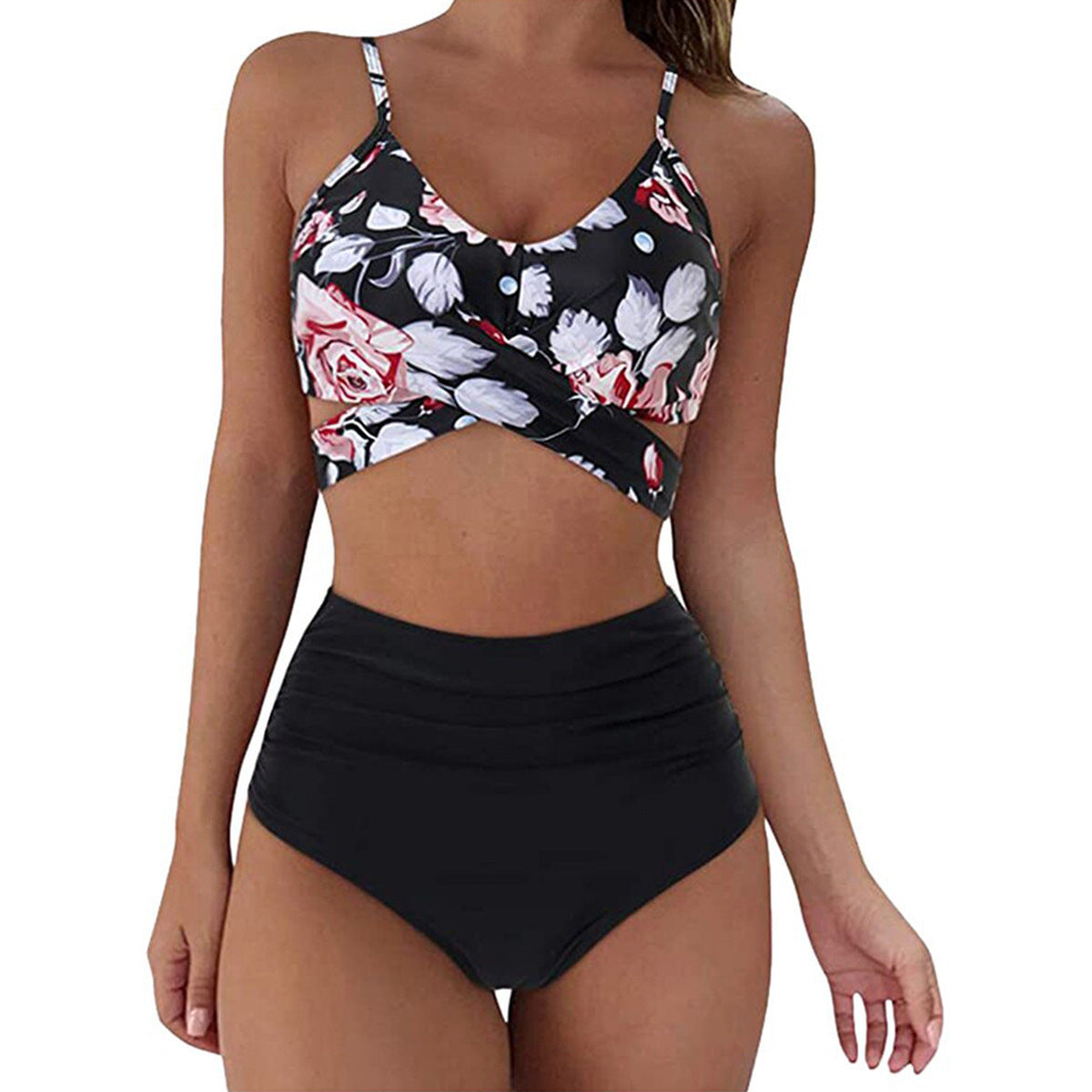 Tweedelige bikini met dames met bodem met hoge taille dierenprint