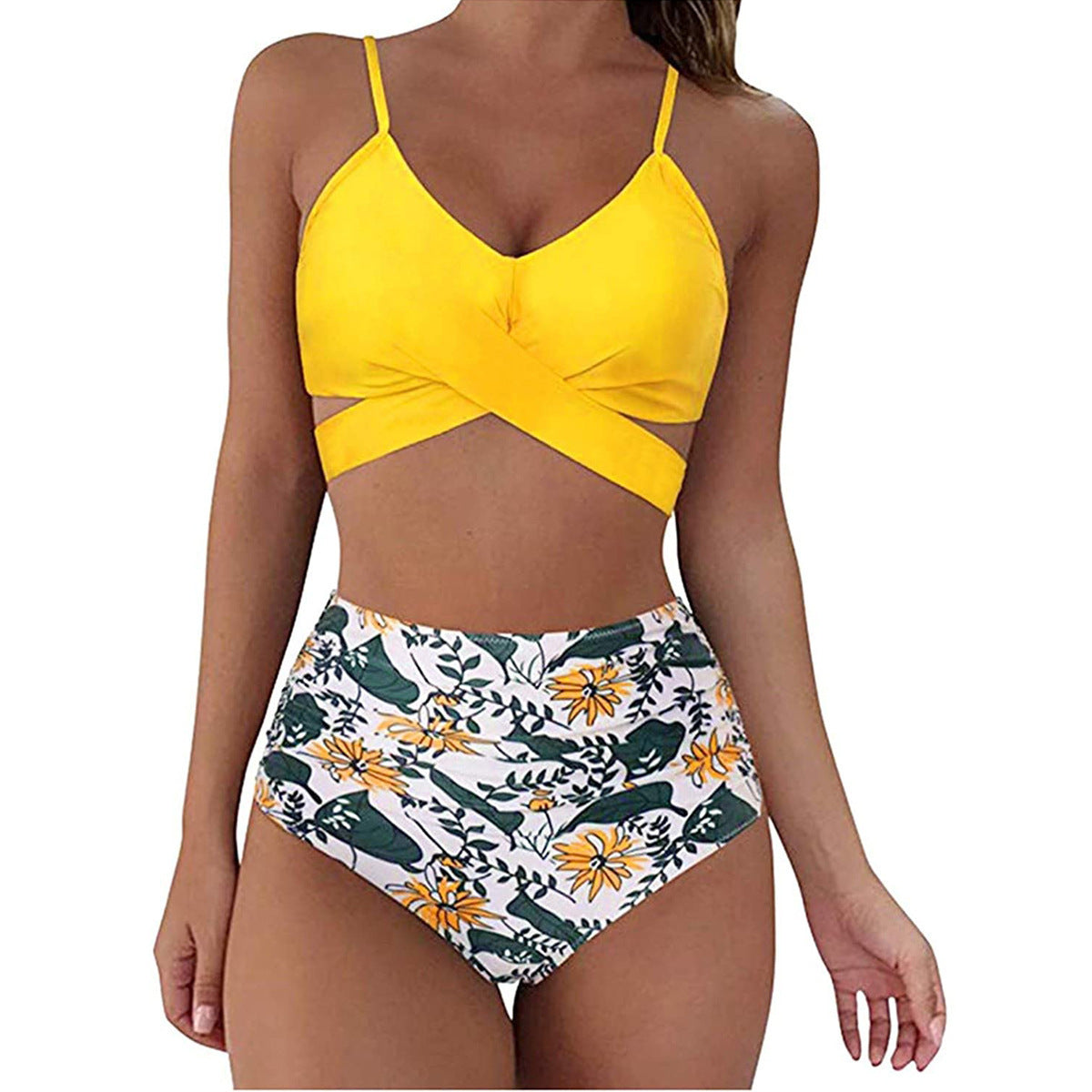 Tweedelige bikini met dames met bodem met hoge taille dierenprint