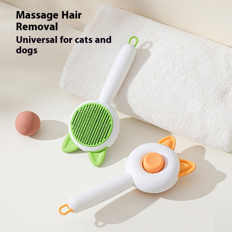 Self Cleaning Pet Hair Remover Brush For Grooming