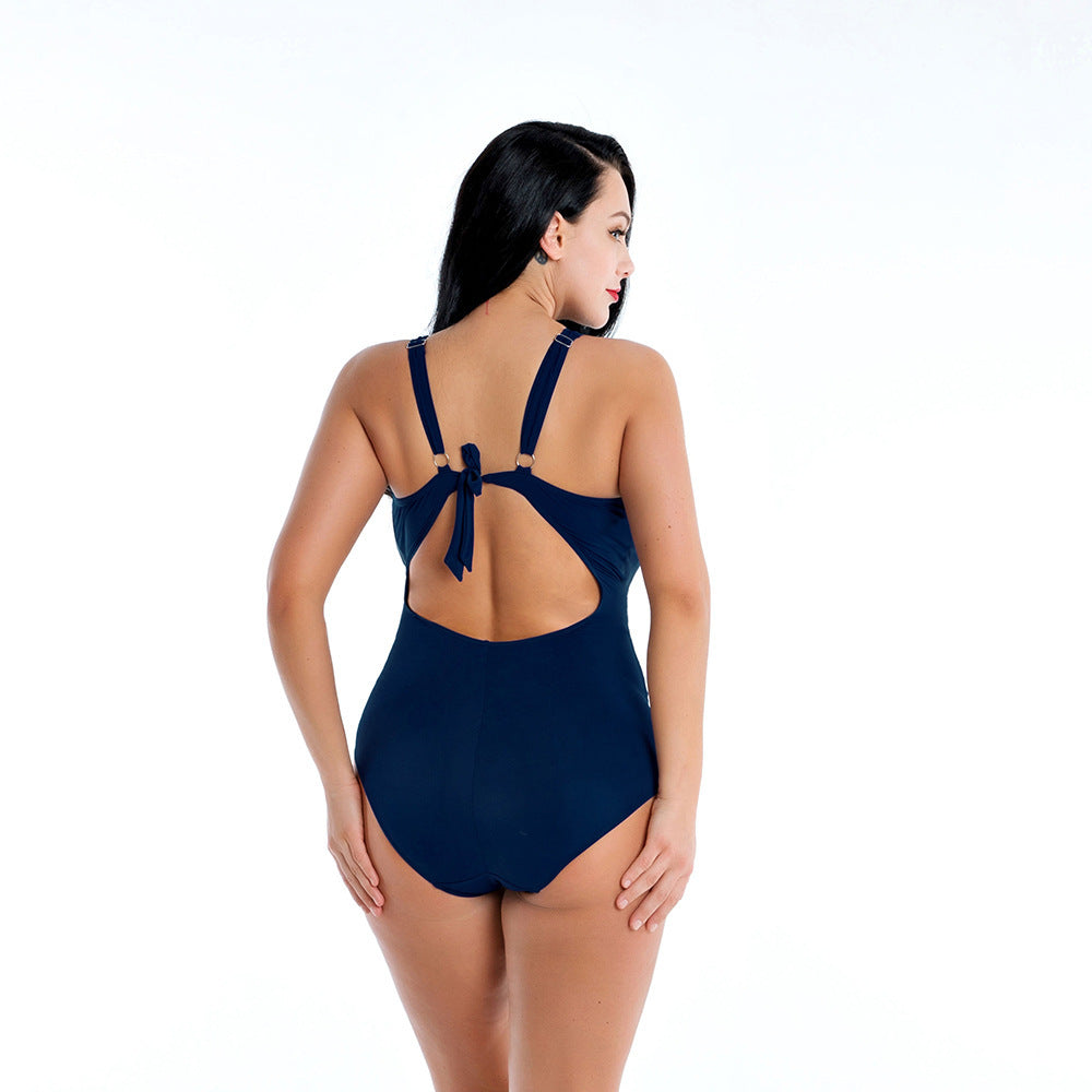 Women's One Piece Wrap Style Plus Size Swimsuit