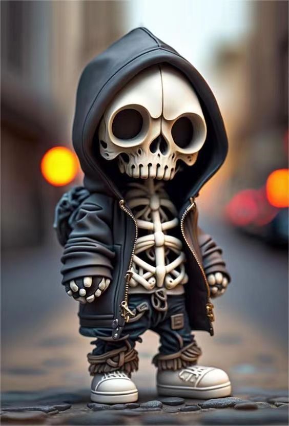 Skeleton Halloween Decoration in a Hoodie with Sneakers