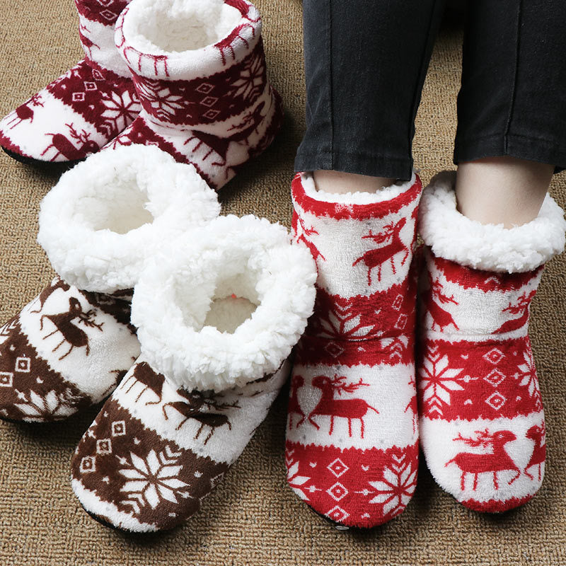 Soft Ankle Height House Slipper Booties in Various Patterns and Colors