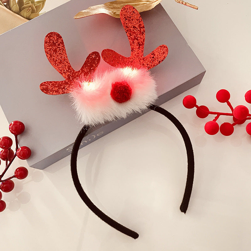 Christmas Tree Headband Hat with LED String Lights