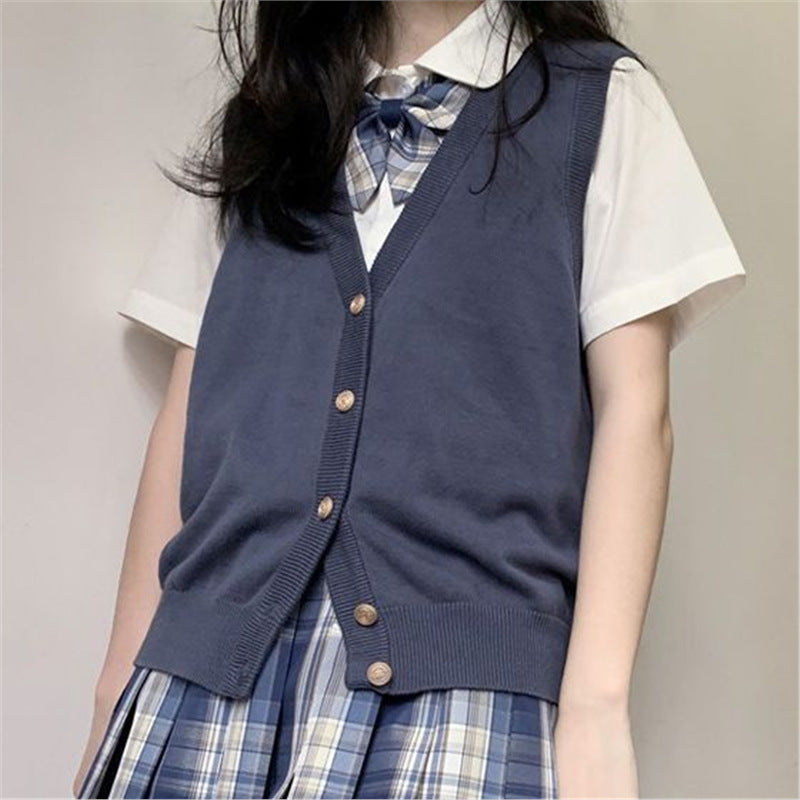 Loose Versatile Basic Knitted Cardigan Vest