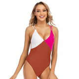 Women's One Piece Swimsuit with Off Shoulder Ruffle Sleeves