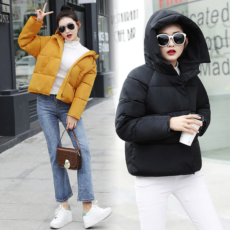 Hooded Slim Petite Down Padded Bread Style Coat For Women