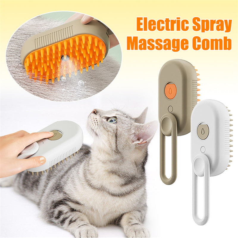 3 In 1 Electric Cat Steam Brush For Grooming And Massage