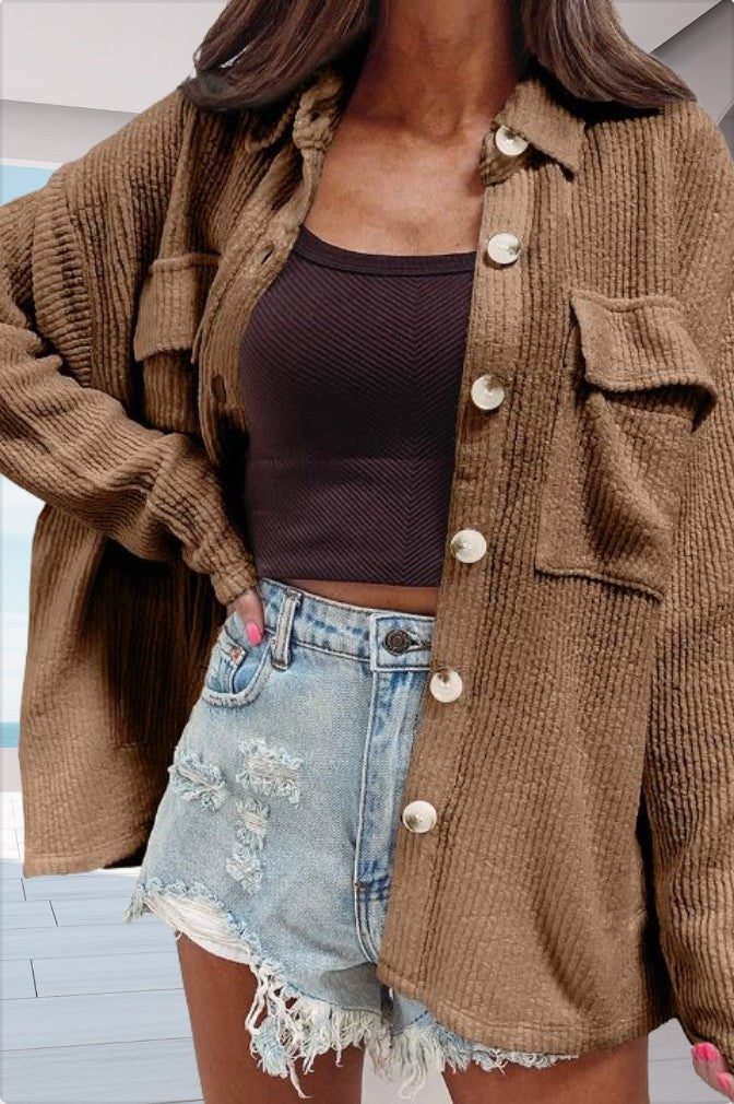 Women's Solid-color Long-sleeve Blouse Jacket