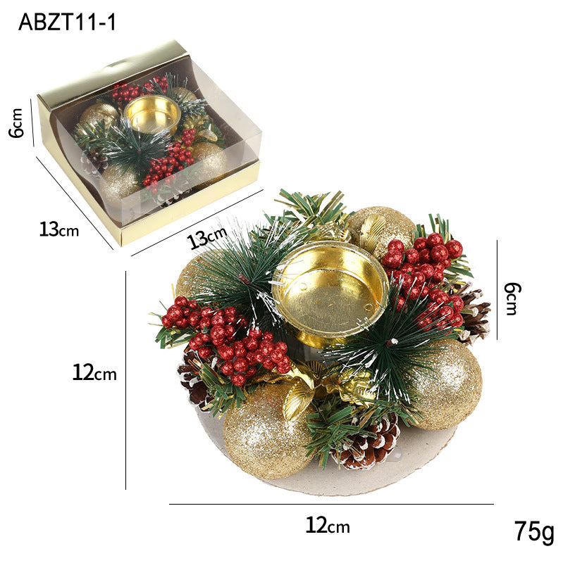 Wreath & Ornament Votive Candle Holder Christmas Centerpiece in Assorted Styles