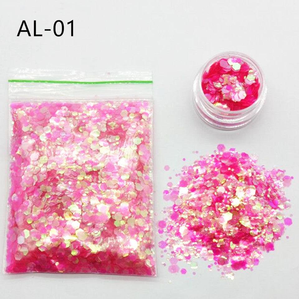 Glittery Sequin Nail Powder for Nail Art and Decoration