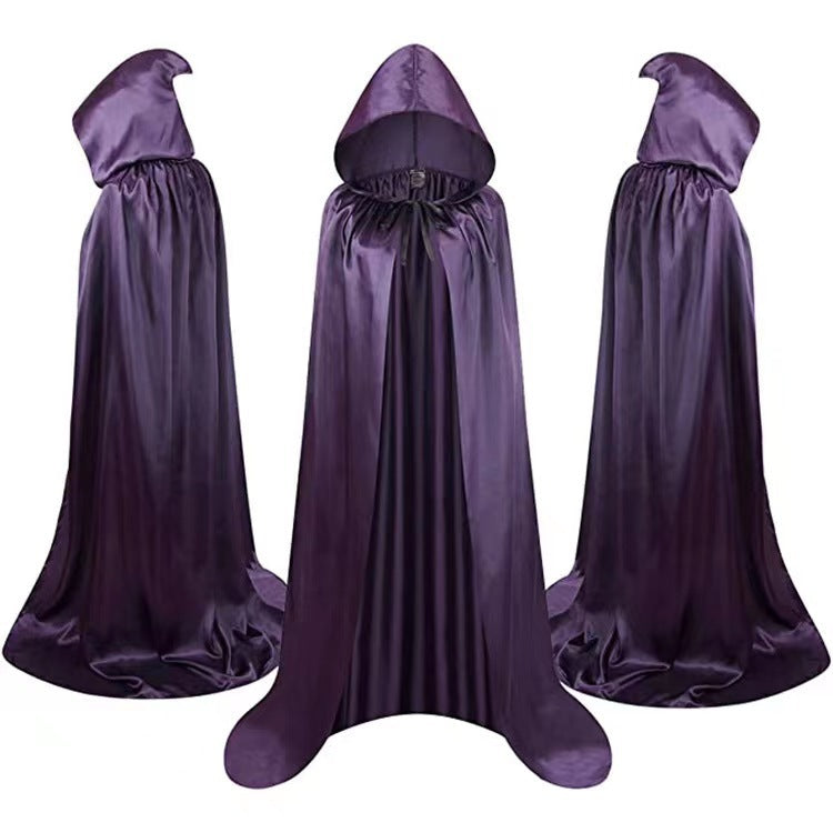 Black and Red Reversible Cloak with Collar Halloween Costume-Purple-Theone Apparel
