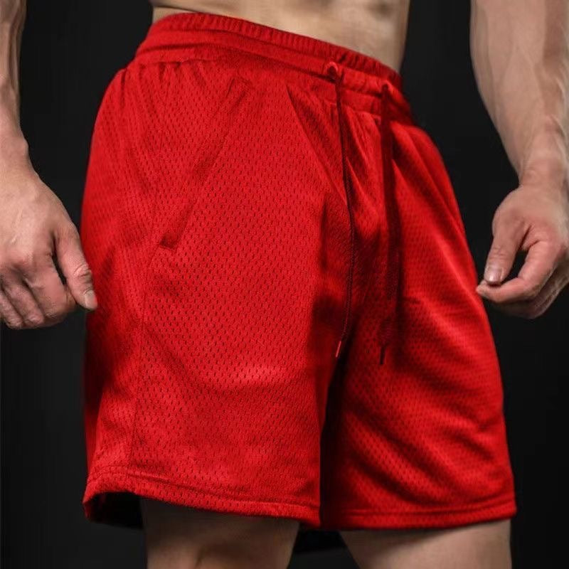 Breathable Mesh Quick-Dry Shorts for Active Comfort-Red-Theone Apparel