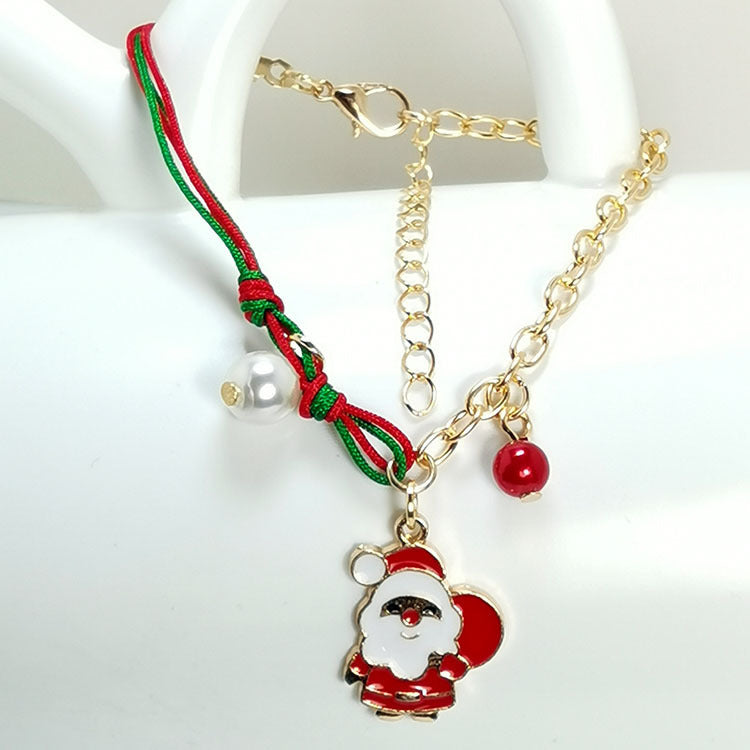 Christmas Chain & Rope Charm & Bead-Accent Bracelet in Assorted Styles-Santa Claus-Theone Apparel