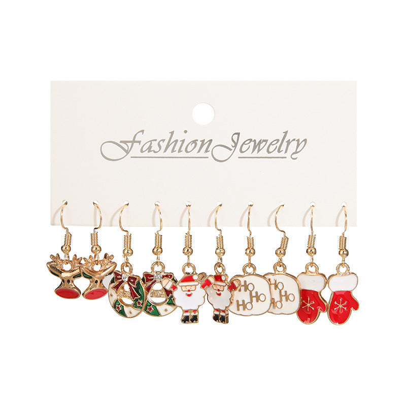 Christmas Themed Colorful Enamel Stud Back Earrings in Various Styles-Style 4-Theone Apparel