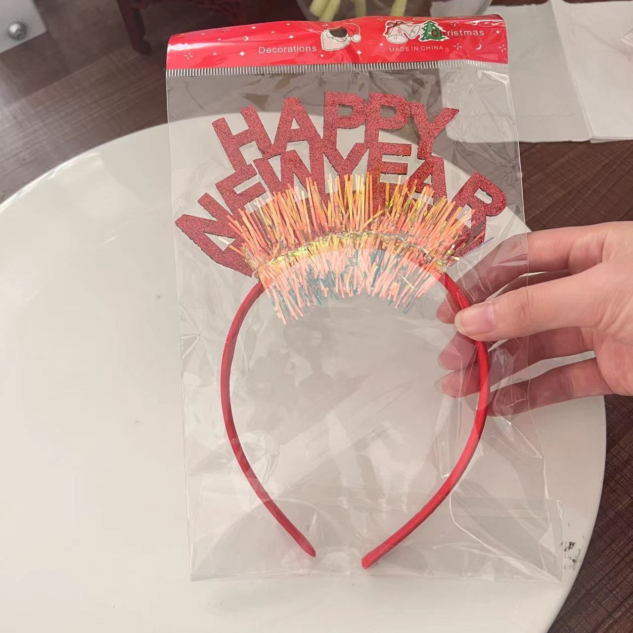 Christmas Tree Headband Hat with LED String Lights-18m Red With No Light-Theone Apparel