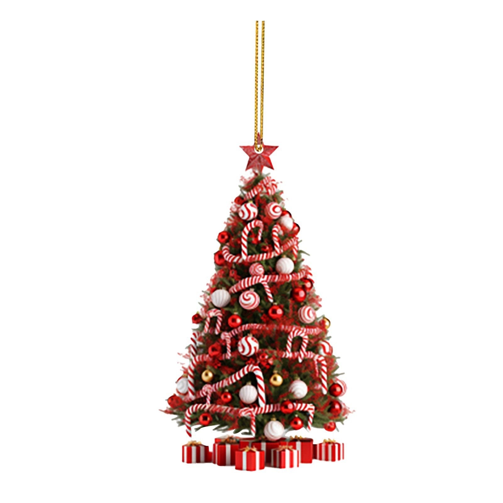 Colorful Christmas Tree Themed Ornament with Hanging Thread-Style 1-Theone Apparel