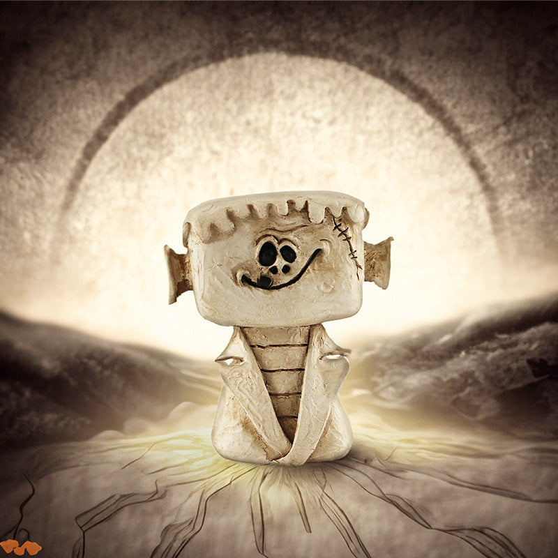 Cute Ghoul, Mummy and Ghost Halloween Decoration Set-Clockwork Girl ornament-Theone Apparel