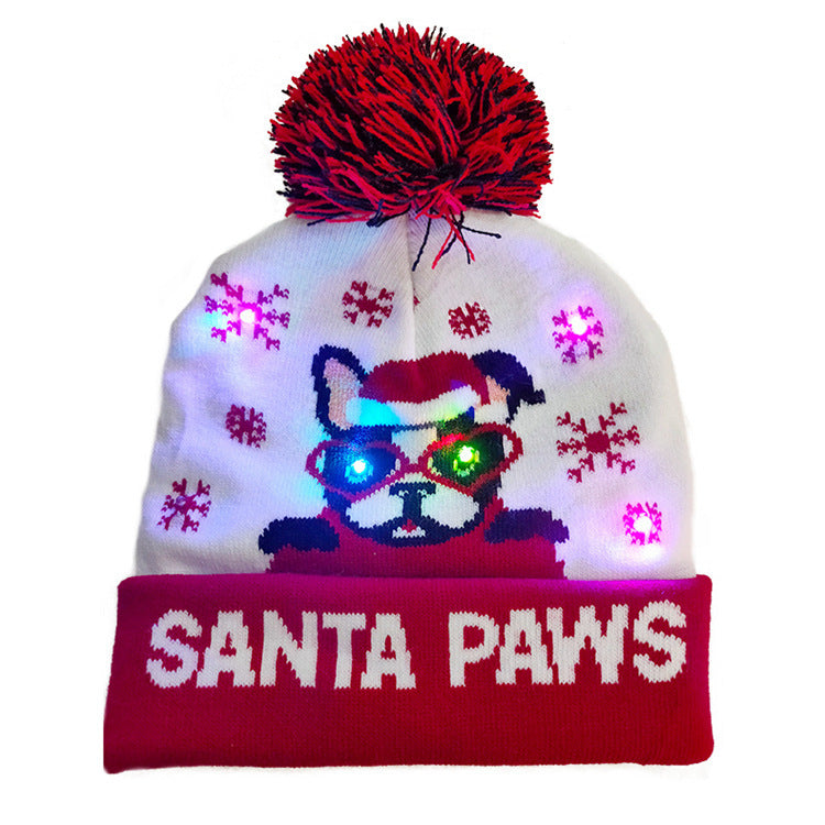 Festive Winter Christmas Toboggan Hat with Puffball-Theone Apparel