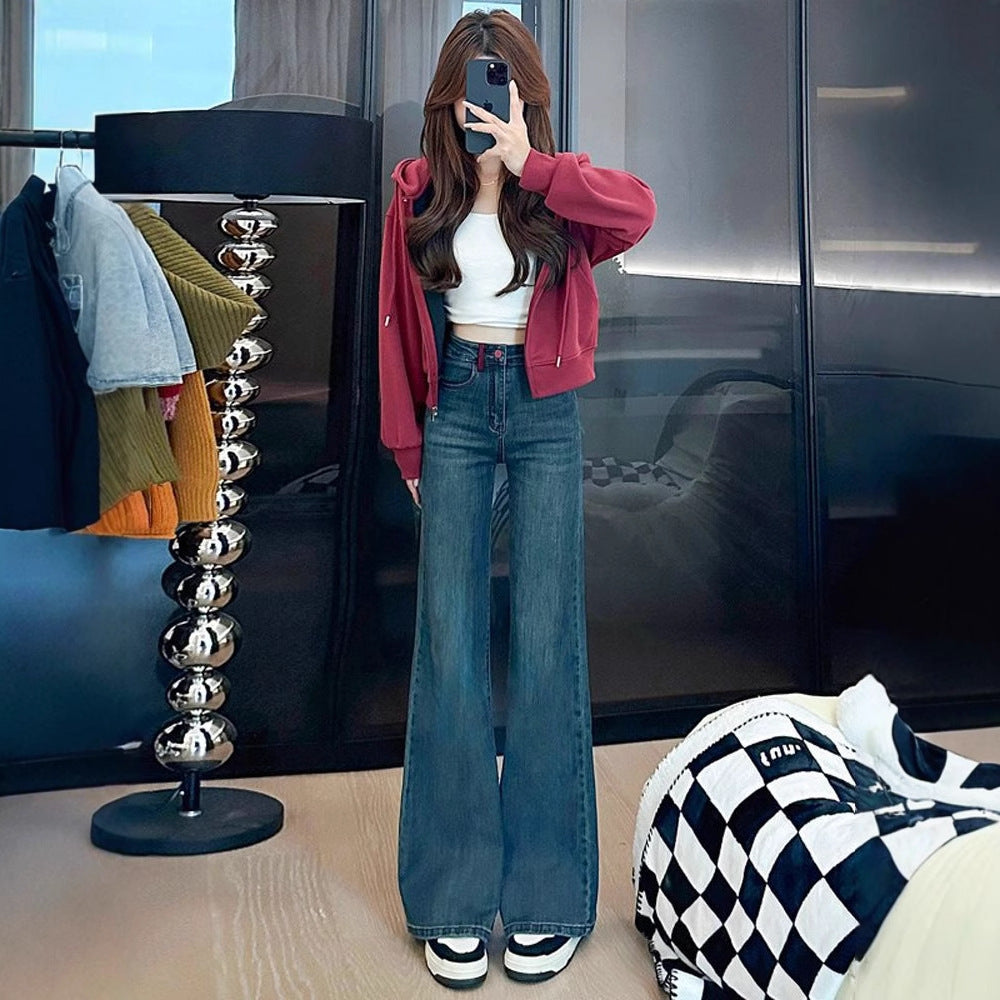 High Waist Slimming Flared Jeans With Stylish Design-Theone Apparel