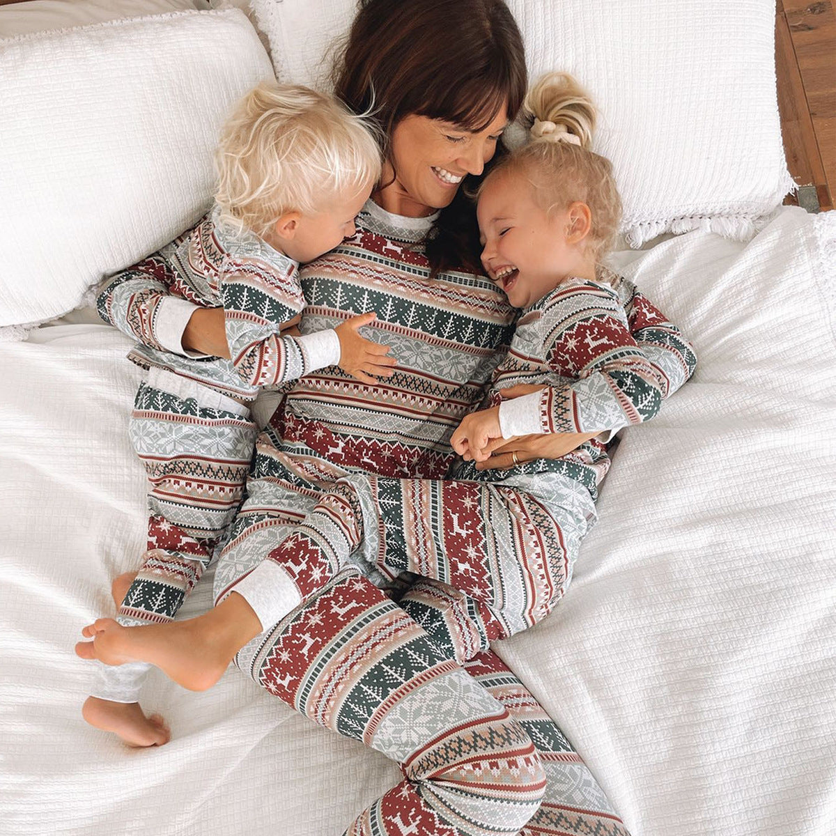 Matching Family Christmas Themed Long Sleeve and Pants Pajama Set-Theone Apparel