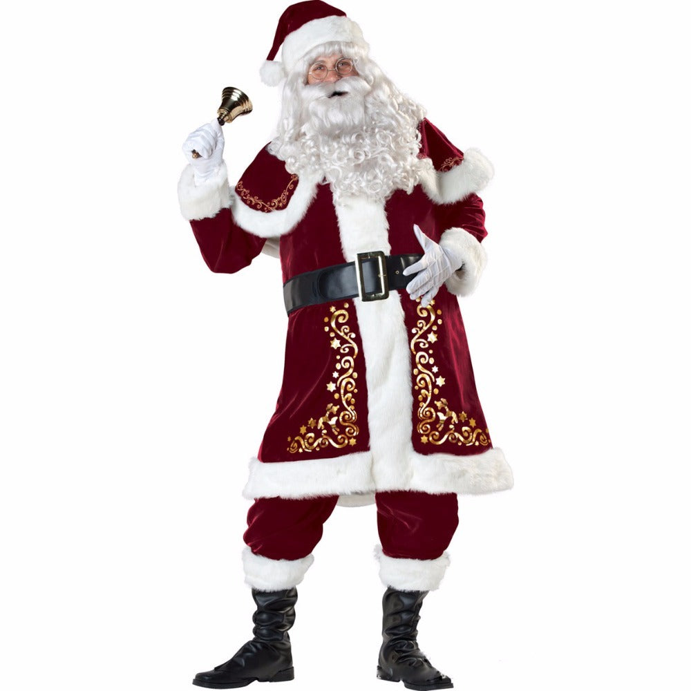 Men and Women's Mr. and Mrs. Claus Couples Outfits for Christmas-Red-Theone Apparel