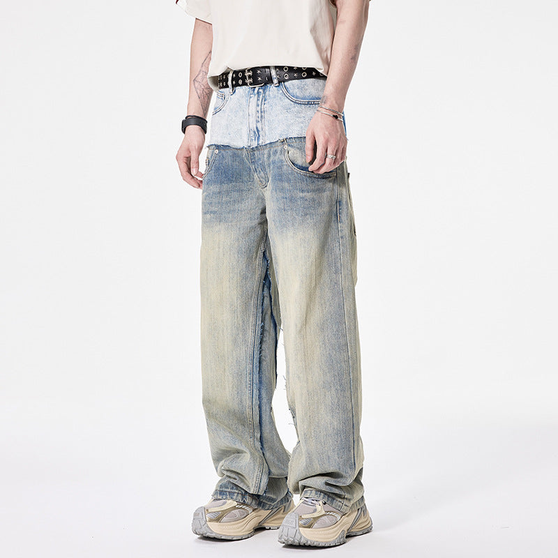Men’s Loose Wide-Leg Denim Trousers with Classic Street Edge-Theone Apparel