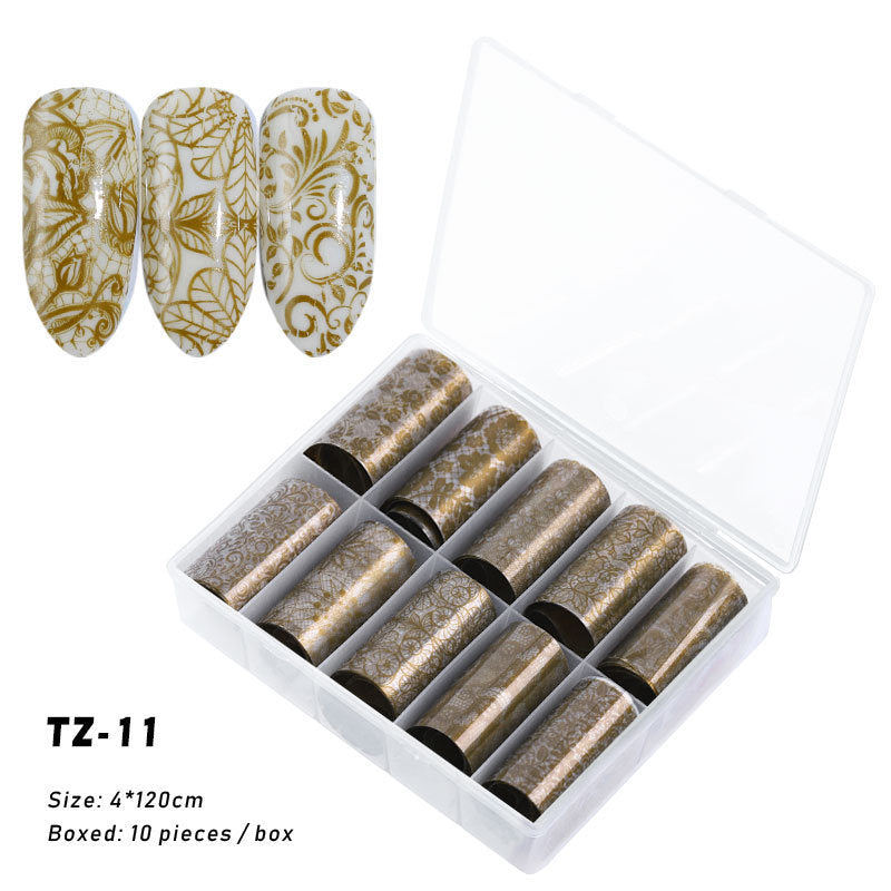 Multicolored and Multipatterned Nail Wraps 10 Piece Set-TZ11-Theone Apparel