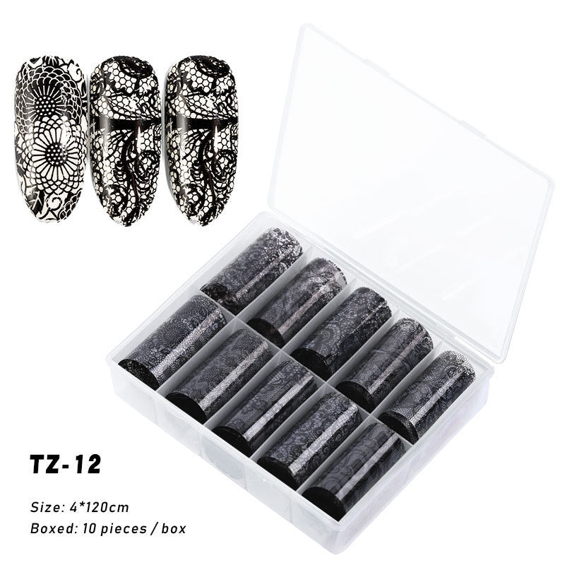 Multicolored and Multipatterned Nail Wraps 10 Piece Set-TZ12-Theone Apparel