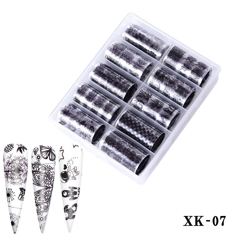 Multicolored and Multipatterned Nail Wraps 10 Piece Set-XK07-Theone Apparel