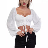 Women's Loose Fitting Billowy Sleeved Off the Shoulder Blouse