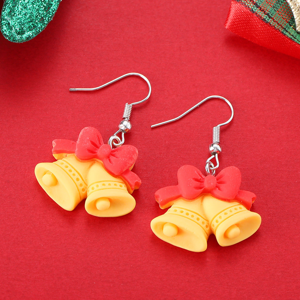 Playful Novelty Fish-Hook Christmas Dangle Earrings for Women & Kids in Assorted Styles-Bell-Theone Apparel