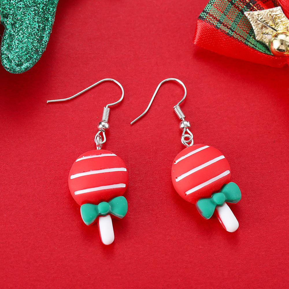 Playful Novelty Fish-Hook Christmas Dangle Earrings for Women & Kids in Assorted Styles-Candy-Theone Apparel
