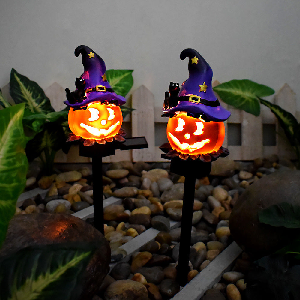 Pumpkin and Witch Hat Halloween Decoration Yard Posts-Theone Apparel