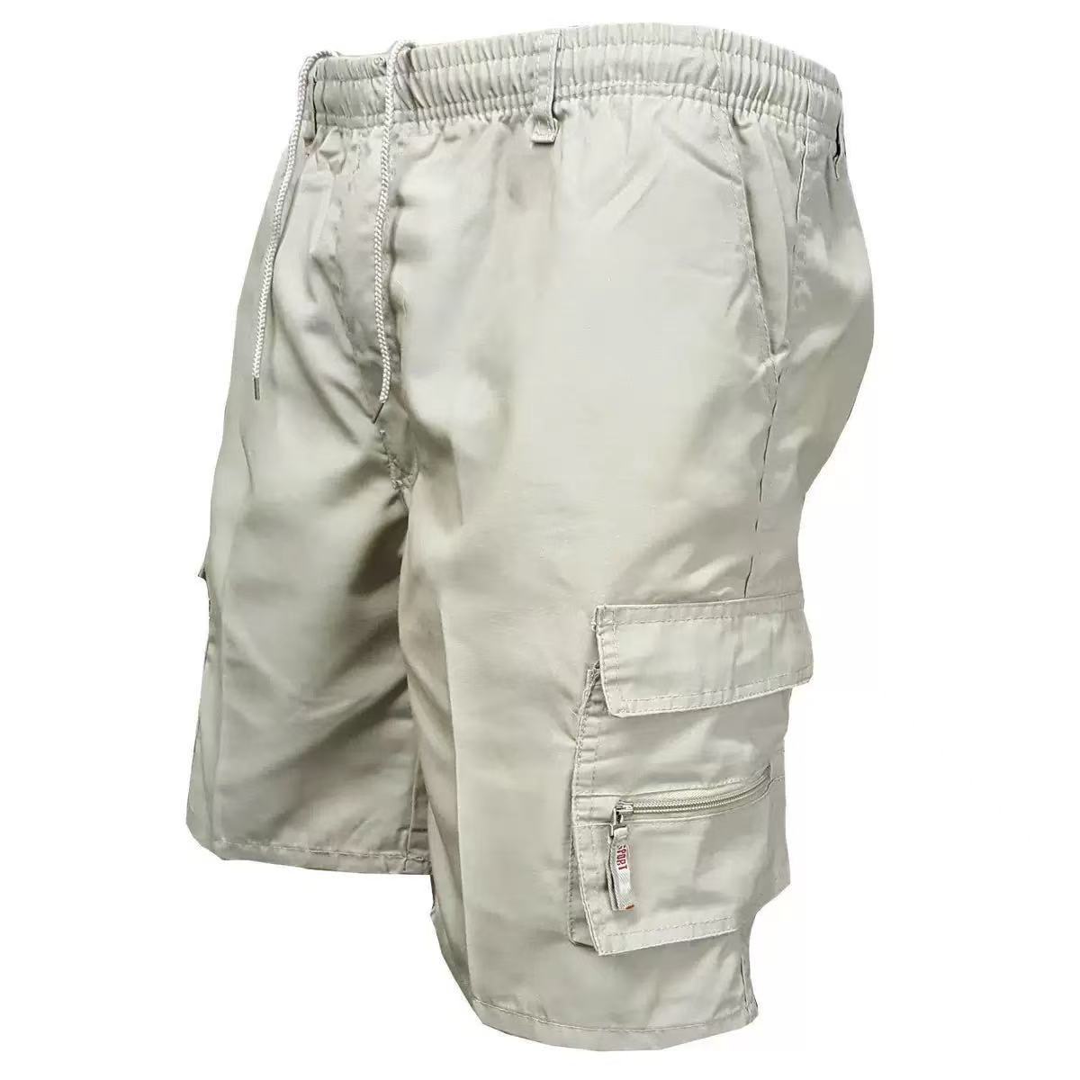 Relaxed Fit Casual Work Shorts for Summer All-Day Comfort-Off White-Theone Apparel