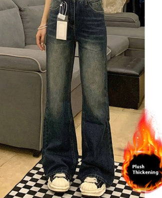 Retro Blue Plus Size Skinny Jeans For Women-Theone Apparel