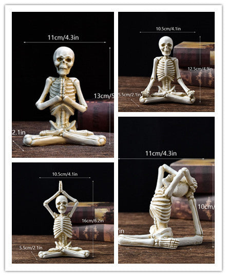Skeleton in Yoga Poses Halloween Decorations with Non-Slip Base-Theone Apparel